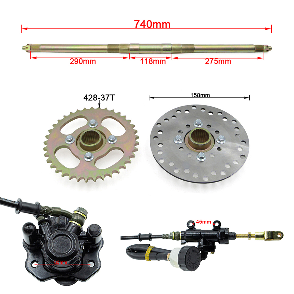 Go Kart 740mm Arka Aks Komple  - 428 Chain incelemesi ve fiyatı